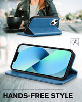 1 x RAW Customer Returns TUCCH Case for iPhone 13, Protective Case iPhone 13 with Card Slot TPU Stand Function Magnet , Leather Case Foldable, Shockproof Flip Case, Wallet Compatible with iPhone 13 6.1 inch Blue - RRP €20.99