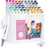 1 x RAW Customer Returns Ohuhu Marker Pens Set, 60 Colors Slim Broad and Fine Alcohol Marker Art Marker Set with Dual Tip for Artists Adults for Coloring Professional Illustration Fashion Design, Kaala Series - RRP €39.99