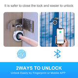 1 x RAW Customer Returns Fingerprint Padlock, Eseesmart Smart Lock Fingerprint Phone App Unlock, IP65 Waterproof Smart Small Padlock Travel Luggage Suitcase Office Home Cabinet - RRP €26.99