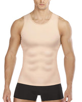 1 x RAW Customer Returns Chumian Men s Compression Shirt Compression Shirt Undershirt Model Dimagrante Abdominal Strap Fitness Tank, Beige L - RRP €27.6