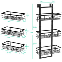 1 x RAW Customer Returns GOOPOOL Hanging Shower Shelf, Shower Shelf with 3 Shower Baskets, Shower Shelf No Drilling, Shower Gel Shampoo Holder for Glass Door Bathroom Door, Black - RRP €29.99