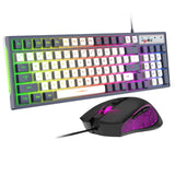 1 x RAW Customer Returns Wired RGB Gaming Keyboard and Mouse, Combination of 96 Keys, 26 Keys, Anti-Ghosting, 8 Chroma LED Backlit, Mechanical Feel, PC, Adjustable 3600 DPI, Gaming Mouse - RRP €25.99