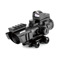 1 x RAW Customer Returns AOMEKIE Rifle Scope 4x32mm with 20mm 22mm Rail Airsoft Red Dot Sight Red Dot Sight for Hunting Airsoft and Crossbow - RRP €95.99