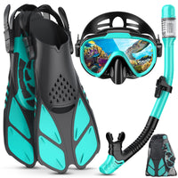 1 x RAW Customer Returns Lealinga 2023 Snorkeling Set Adults with Fins, Anti-Leak Anti-Fog Diving Goggles and Dry Snorkel, 3 in 1 Professional Snorkeling Set for Snorkeling and Swimming - RRP €40.33