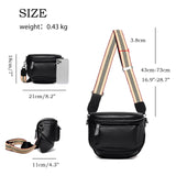 1 x RAW Customer Returns Travistar Small Women s Shoulder Bag - Genuine Leather Crossbody Bag Women s Wide Strap Bum Bag Belt Bag Stylish Shoulder Bag Modern Bags - Sporty Hip Bag Black - RRP €32.26