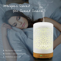 1 x RAW Customer Returns Earnest Living Aroma Diffuser for Essential Oils 100 ml - White Ceramic Room Fragrance Oil Diffuser - Electric Fragrance Lamp, Humidifier, Bedside Lamp - 7 Light Colors, Timer, Automatic Switch-Off - RRP €31.25