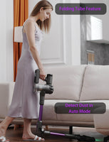 1 x RAW Customer Returns KOHE Cordless Vacuum Cleaner, Lightweight Cordless Stick Vacuum Cleaner with Improved Filter System, 500 W 33 kPa, 3 Modes Up to 55 Mins Running Time for Hard Floors, Carpets, Cars, Pet Hair, K10 Purple - RRP €189.99