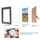 11 x Brand New Faburo Photo Frame 10x15 cm Black Set of 7, Made of MDF Panels, Wall Photo Frame Dark Wood Color and Free Standing, Wooden Photo Frame for Bedroom Living Room Office Kitchen and Gallery, Birthday, Christmas Gift - RRP €131.89