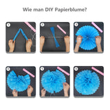 1 x RAW Customer Returns Himeland 30pcs PomPoms Set, Tissue PomPon Paper Flower Kit, Handmade Wedding Party Celebration Baby Shower Decoration Blue - RRP €15.99