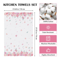 1 x RAW Customer Returns Arquiel Kitchen Towels Cotton 4 Pieces, Tea Towels 100 Cotton Pink Flower Kitchen Towel Set Multi-Purpose High Quality Kitchen Drying Towel Bar Towels 50 x 70CM - RRP €23.18