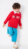 1 x Brand New SMILING PINKER Baby Boys Girls Knitted Jumper Crew Neck Unisex Knit Letter Christmas Jumper Red, 9-12 Months  - RRP €27.6