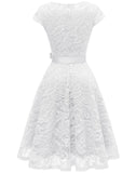 1 x RAW Customer Returns Berylove Short Floral Lace Bridesmaid Dress Cocktail Party BLP7006 White L - RRP €43.25