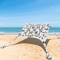 1 x RAW Customer Returns Night Cat Beach Tent Sun Shade Sail UPF 50 UV Protection with Sand Anchor Aluminum Poles for Beach Park Backyard - RRP €109.99