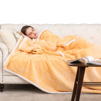 1 x RAW Customer Returns HBselect Cuddly blanket with sleeves sofa cotton high-quality wool blanket with sleeves suitable for adults women men warm comfortable super soft - RRP €29.99