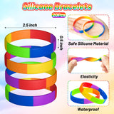 4 x Brand New GROBRO7 110 Pcs LGBTQ Silicone Bracelet Flags Button Pins Sticker Set Rainbow Pride Month Progress Favors Supplies, Gay Lesbian Accessories Gifts to Promote Diversity Inclusivity - RRP €76.8