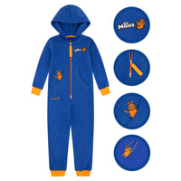 1 x RAW Customer Returns Children s jumpsuit onesie overall made of organic cotton Made in the EU The mouse on the swing elephant blue L 140-146  - RRP €44.36