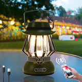 12 x Brand New LED camping lamp rechargeable, retro outdoor camping light with Bluetooth speaker, continuously dimmable, camping lantern with RGB mode, 72h lighting time for camping, power outages, garden and decoration - RRP €362.88