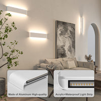 1 x RAW Customer Returns ChangM Wall Lamp LED 16W, Wall Light Outdoor Indoor Modern Wall Lamps IP65 Waterproof Including LED Board 110V-260V, for Outdoors, Bathroom, Living Room, Staircase Hallway Wall Lighting, Warm White - RRP €27.22