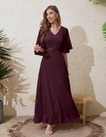 1 x RAW Customer Returns DRESSTELLS Dress Wedding Guest Women Formal Dresses Maxi Elegant Evening Dresses Burgundy 2XL - RRP €62.35