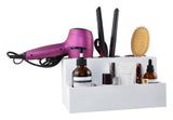 1 x RAW Customer Returns Eitida Hair Tool Organizer, Hair Dryer Care, Straightener, Curling Iron, Brush Holder, Caddy Storage for Vanity Bathroom, Wall Mounted or Countertop, Solid Wood in Light Brown in White - RRP €34.99