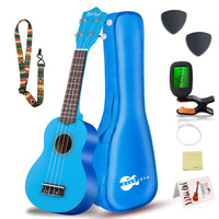 1 x RAW Customer Returns Mahogany Soprano Ukulele Starter Kit - Professional 21 inch with Case Strap Tuner Aquila Strings - RRP €49.97