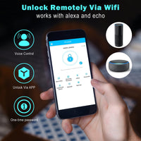 1 x RAW Customer Returns FITNATE Fingerprint Code Door Lock, Bluetooth Controllable, Touchscreen Smart Lock with Mechanical Key, App Works with Alexa, Echo, Security Guard - RRP €89.99