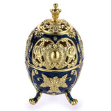 1 x RAW Customer Returns SUMNACON Vintage Zinc Alloy Incense Burner with Lid Incense Stick Holder Incense Bowl Incense Container Home Decoration for Bedroom Yoga Ball Shape Blue  - RRP €17.14