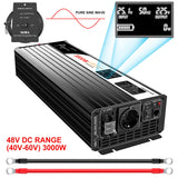 1 x RAW Customer Returns 3000W inverter 48V to 230v pure sine wave LCD with remote control double digital display DC to AC 230V 50Hz DC48V range 40V-60V 3000W  - RRP €269.0