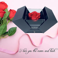 1 x Brand New GUCHO Eternal Rose Rose Box with I Love You Necklace in 100 Languages, Gift, Women, Girlfriend, Mother s Day - RRP €18.14