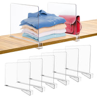 1 x RAW Customer Returns SWAWIS set of 6 shelf dividers for wardrobes, wardrobe system dividers, shelving system without drilling, shelf wardrobe organization system for wardrobe bookshelf - RRP €34.58