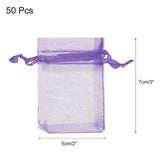 1 x Brand New sourcing map 50pcs 5x7cm Organza Bags Drawstring Favor Bags Sheer Mesh Bag for Gift Jewelry Wedding Party Christmas Candy Purple - RRP €11.09