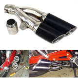 1 x RAW Customer Returns Universal Motorcycle Exhaust,1.5-2 Inlet Thunder Dual Tail Exhaust Outlet with Motorcycle - RRP €67.99