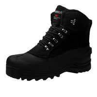 1 x RAW Customer Returns riemot Snow Boots Women Men Winter Mountain Boots Waterproof Trekking Shoes Warm Non-Slip Leather Lining, men s women s winter ankle boots EU 37-47, Black Men EU 45 - RRP €43.99