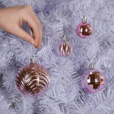 6 x Brand New Prextex Pink Christmas Baubles for Christmas Decorations - 36 Pieces Shatterproof Christmas Tree Ornaments with Hook - Christmas Tree Decorations Combo of 6 Styles in 3 Different Sizes  - RRP €119.94