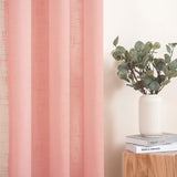 1 x RAW Customer Returns MIULEE Set of 2 Voile Curtains Sheer Linen Curtain with Eyelets Transparent Linen Look Curtain Eyelet Curtain Living Room Window Curtain Translucent Decorative Curtain Bedroom 140 x 260 cm W x H Baby Pink - RRP €34.42