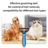 1 x Brand New Undercoat brush for long-haired cats, dog brush double-sided with fur comb, stainless steel for small to large dog brushes undercoat, effortlessly removes matting and knots blue  - RRP €10.07