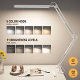 1 x RAW Customer Returns SKYLEO Desk Lamp LED Dimmable - 80cm Desk Lamp - 5 Color Modes X 11 Brightness Levels - 1300LM - Timmer Memory - 12W Office Lamp Desk - White - RRP €29.99