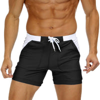 1 x RAW Customer Returns KEFITEVD Men s Swimming Shorts Figure-hugging Slim Fit Beach Pants with Pockets Surf Shorts Board Quick Dry Stretch Waistband Shorts Bathing Surfer Leisure Pants Black 38 - RRP €26.2