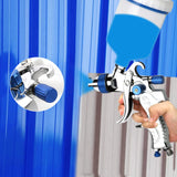 1 x RAW Customer Returns Awsuc HVLP paint spray gun 3 nozzles 1.4mm 1.7mm 2.0mm professional paint spray system spray gun with 600 ml plastic cup with air pressure regulator - RRP €39.18