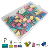 1 x RAW Customer Returns FZGUSYAF 85 Pieces Double Clip Clamps 15MM 19MM 25MM Assorted Colors Document Clips - RRP €7.92