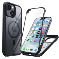 1 x RAW Customer Returns Holidi iPhone 15 Case, iPhone 15 360 Degree Case Magsafe, Front and Back Case, 360 Degree Magnetic, Cell Phone Case Protective Case with Built-in 9H Tempered Glass Screen Protector. Black - RRP €19.58