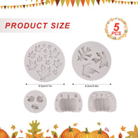 7 x Brand New Gukasxi Halloween Resin Molds, Silicone Resin Molds Pumpkin Silicone Mold Maple Leaf 3D Pumpkin Mold for Fall Harvest Thanksgiving Halloween Silicone Mold Candle Mold Gray  - RRP €142.8