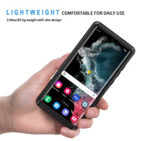 1 x RAW Customer Returns Lanhiem Compatible with Samsung Galaxy S22 Ultra Case, IP68 Waterproof Cell Phone Case Samsung S22 Ultra 360 Degree Protective Case, Shockproof Dustproof Outdoor with Built-in Screen Protector, Black - RRP €23.99