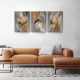 1 x RAW Customer Returns hyidecorart pictures leaves, nature golden plants leaf wall picture, modern canvas picture for living room bedroom kitchen dining room and office 30CM 40CM 3 pieces - RRP €31.75