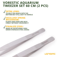 1 x RAW Customer Returns VORESTIC Set of Extra Long Tweezers for Aquarium 60cm, Tweezers for Reptile Feeding - RRP €36.29