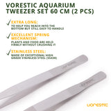 1 x RAW Customer Returns VORESTIC Set of Extra Long Tweezers for Aquarium 60cm, Tweezers for Reptile Feeding - RRP €36.29