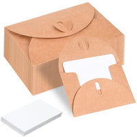 1 x RAW Customer Returns Ulikey 80 Pieces Mini Kraft Paper Envelopes with Greeting Cards, with Heart Seal, Handmade Invitations Card for Christmas, Thanksgiving, Wedding, Birthday Party - RRP €8.57