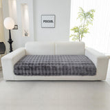 1 x RAW Customer Returns Soft Thick Plush Sofa Cushion Covers - Non-Slip Sofa Covers 1 2 3 Seater Couch Covers, Fluffy Faux Fur Corner Sofa Cushion Cover L Shape Furniture Protector for Living Room Dark Gray 70x150  - RRP €30.01