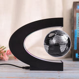 1 x RAW Customer Returns Magnetic Floating Globe with Colored LED Lights C Shape Anti-Gravity Maglev Rotating World Map for Gift Home Office Desk Decoration With Switch, Black  - RRP €41.99