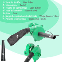 1 x RAW Customer Returns 2 in 1 leaf blower leaf vacuum, 500 W - RRP €34.99